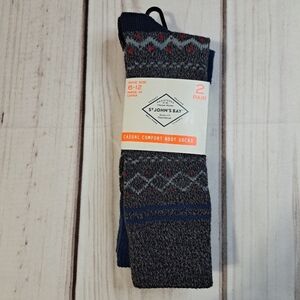 St John's Bay 2 Pack Boot Sock Charcoal Fairisle